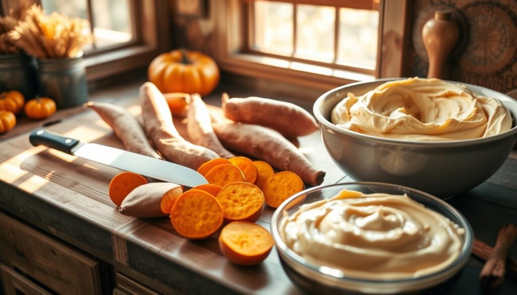 Preparing Sweet Potatoes for Cheesecake