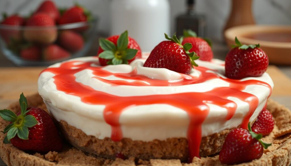 how to make cheesecake topping with strawberries