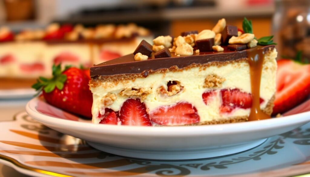 snickers strawberry cheesecake