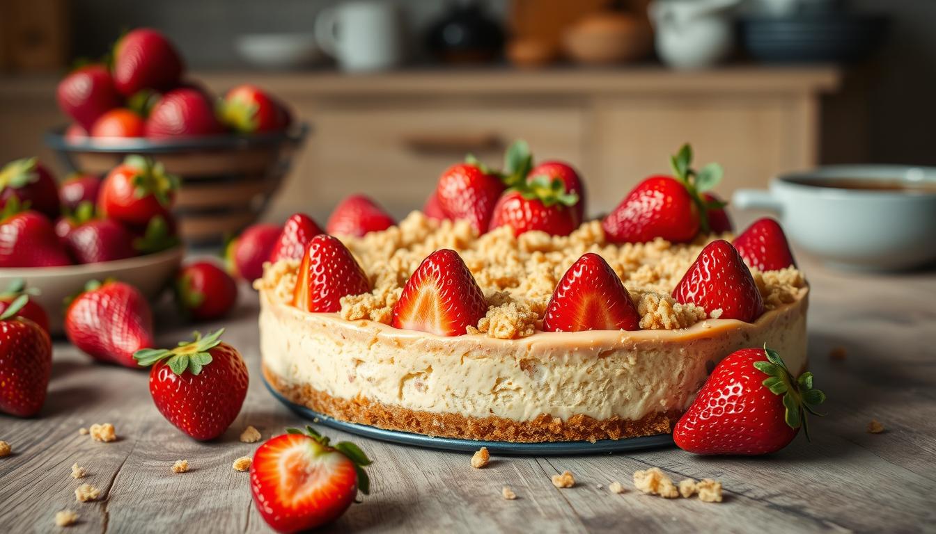 strawberry crunch cheesecake